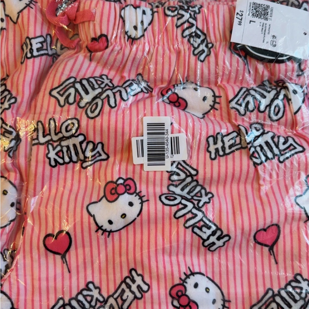 Hello Kitty Pink Striped Pajama Pants